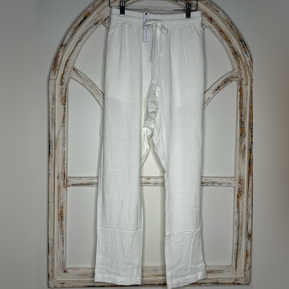 stillwater Pants - Stillwater White Linen Blend Women's Pants- Size Medium- NWT